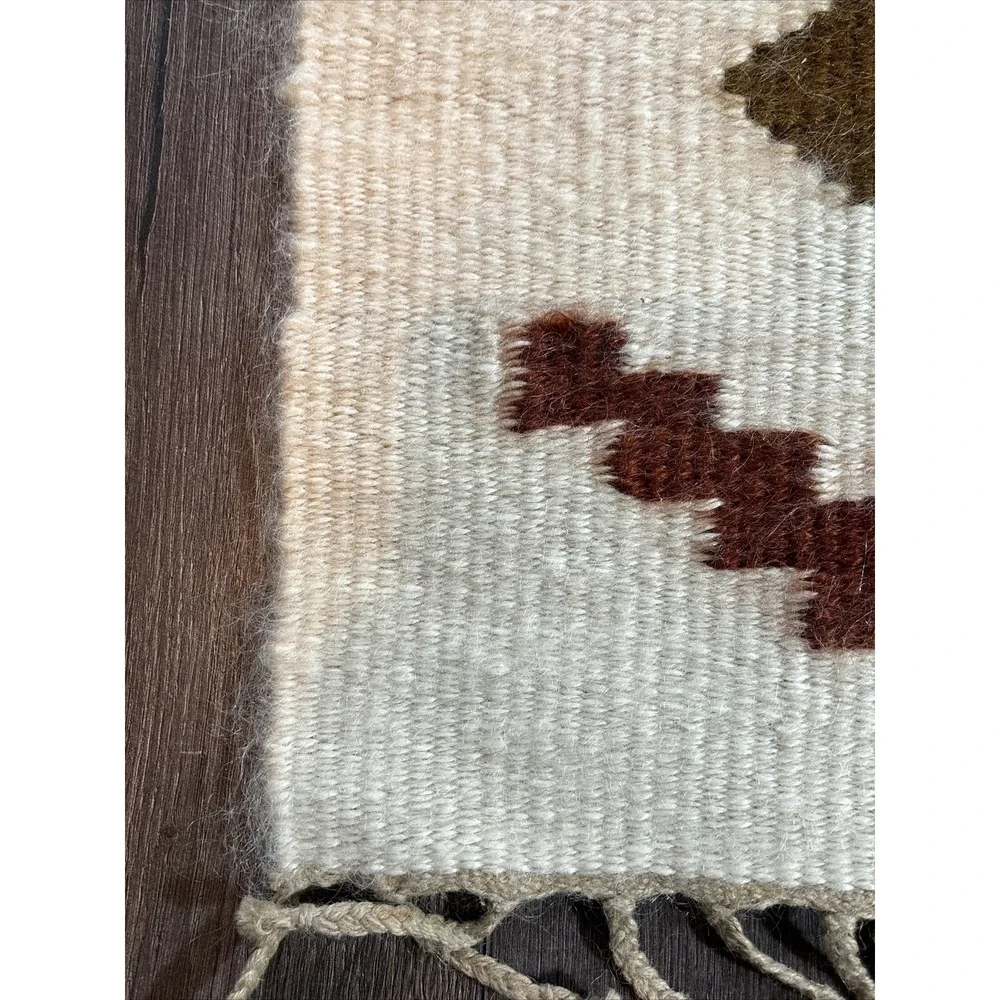 Vintage Royal Lesotho Tapestry Weavers Peru Mohair Mat 21x12 NWT Southwest Decor